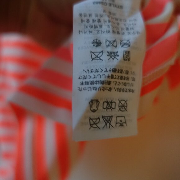 J.Crew crewcuts rashguard swim swimwear stripe neon coral long-sleeve Girls 16 - Picture 6 of 10